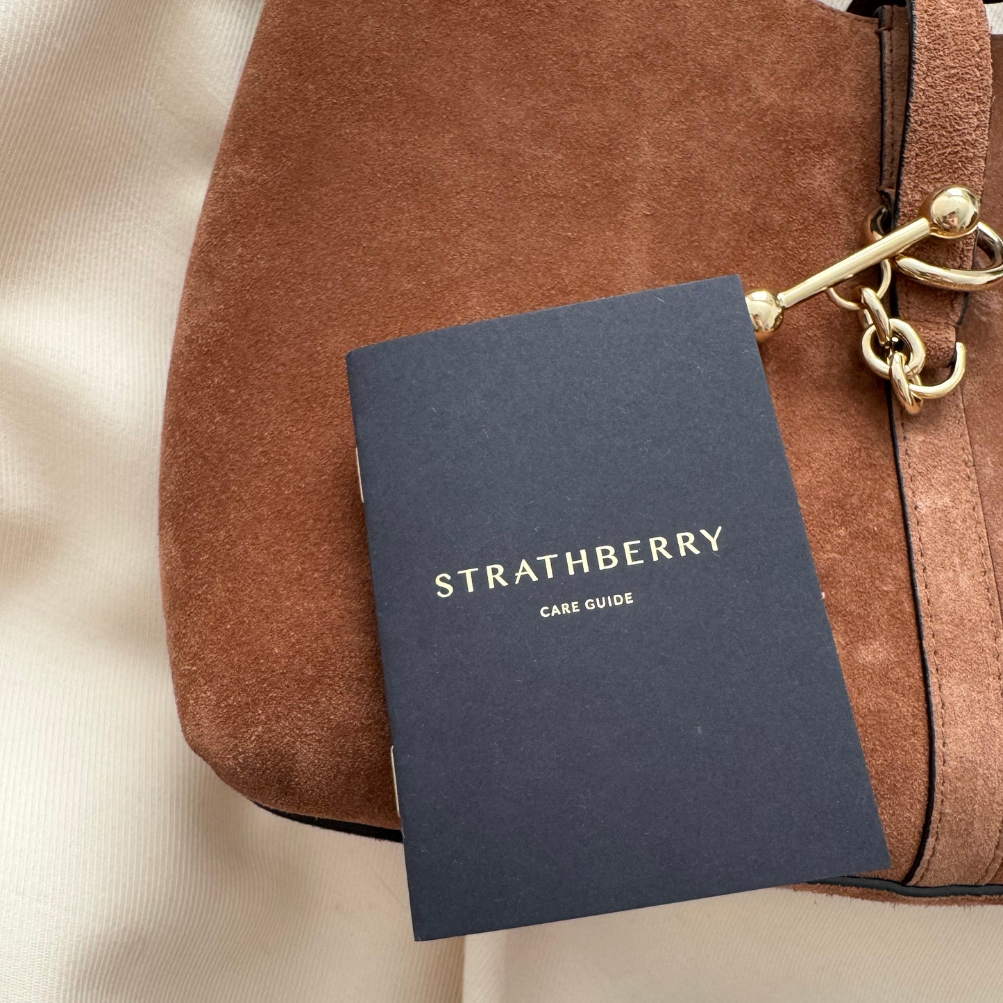 Strathberry "Kite" Hobo in Tan Suede