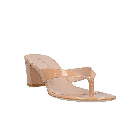 Stuart Weitzman "Brigida" 50mm Thong Sandals in Nude, size 9.5