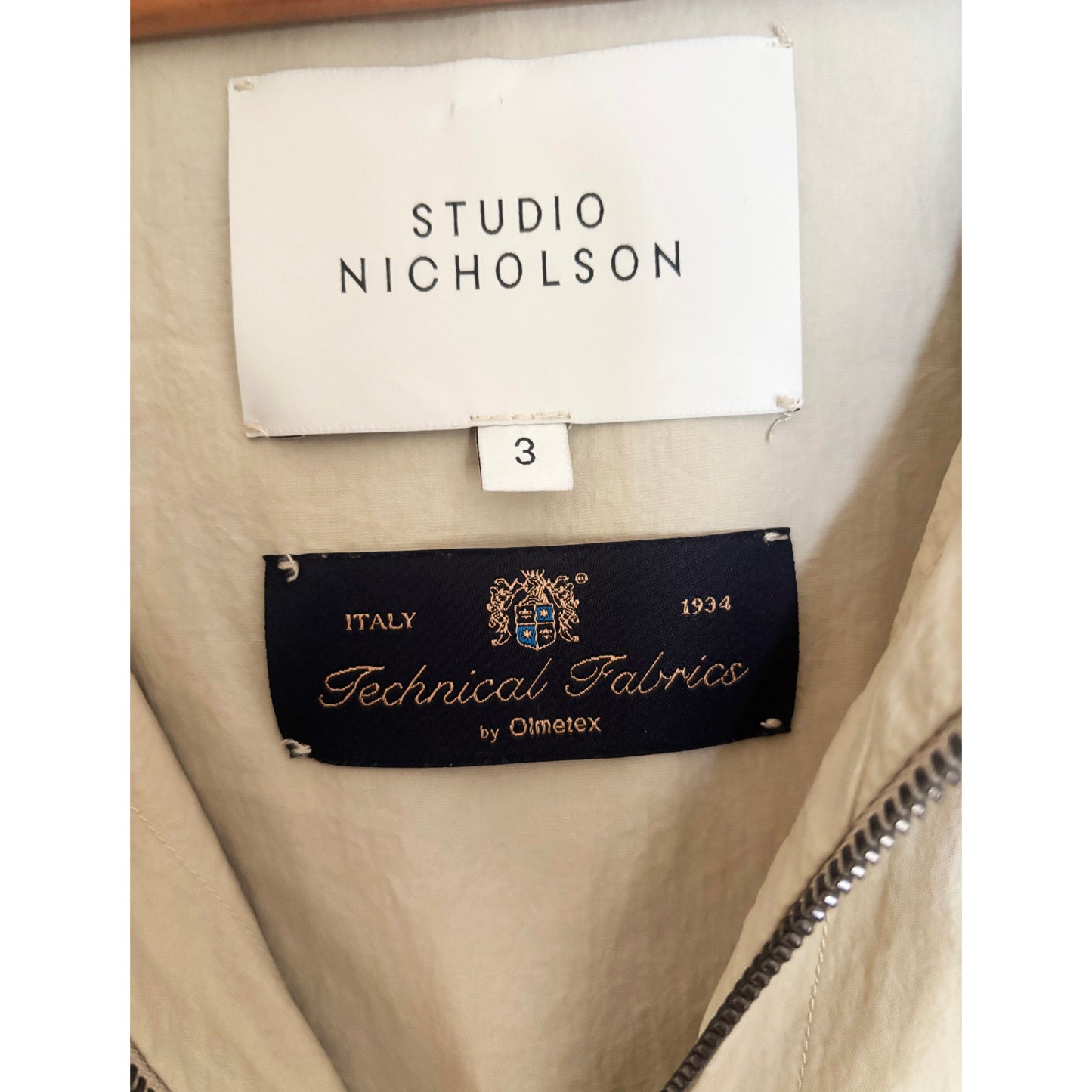 Studio Nicholson "Ombra" Jacket in Beige, size "3" (size large)