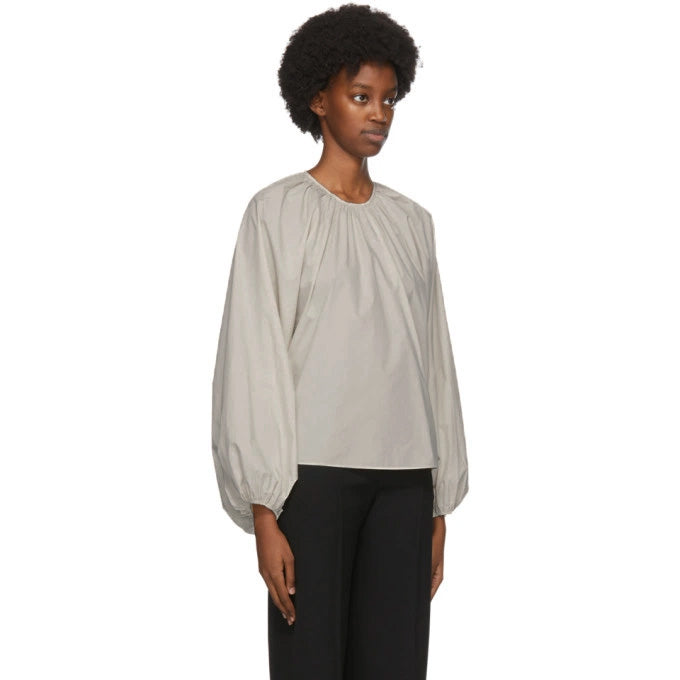 Studio Nicholson "Posada" Poplin Top in Bone, size "0" (fits XS/S)