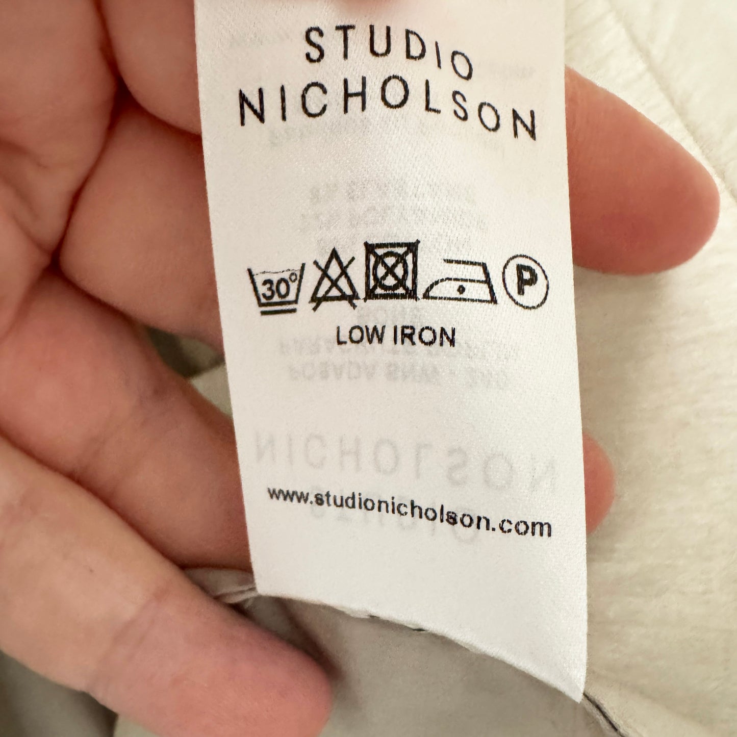 Studio Nicholson "Posada" Poplin Top in Bone, size "0" (fits XS/S)