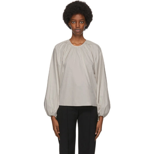 Studio Nicholson "Posada" Poplin Top in Bone, size "0" (fits XS/S)