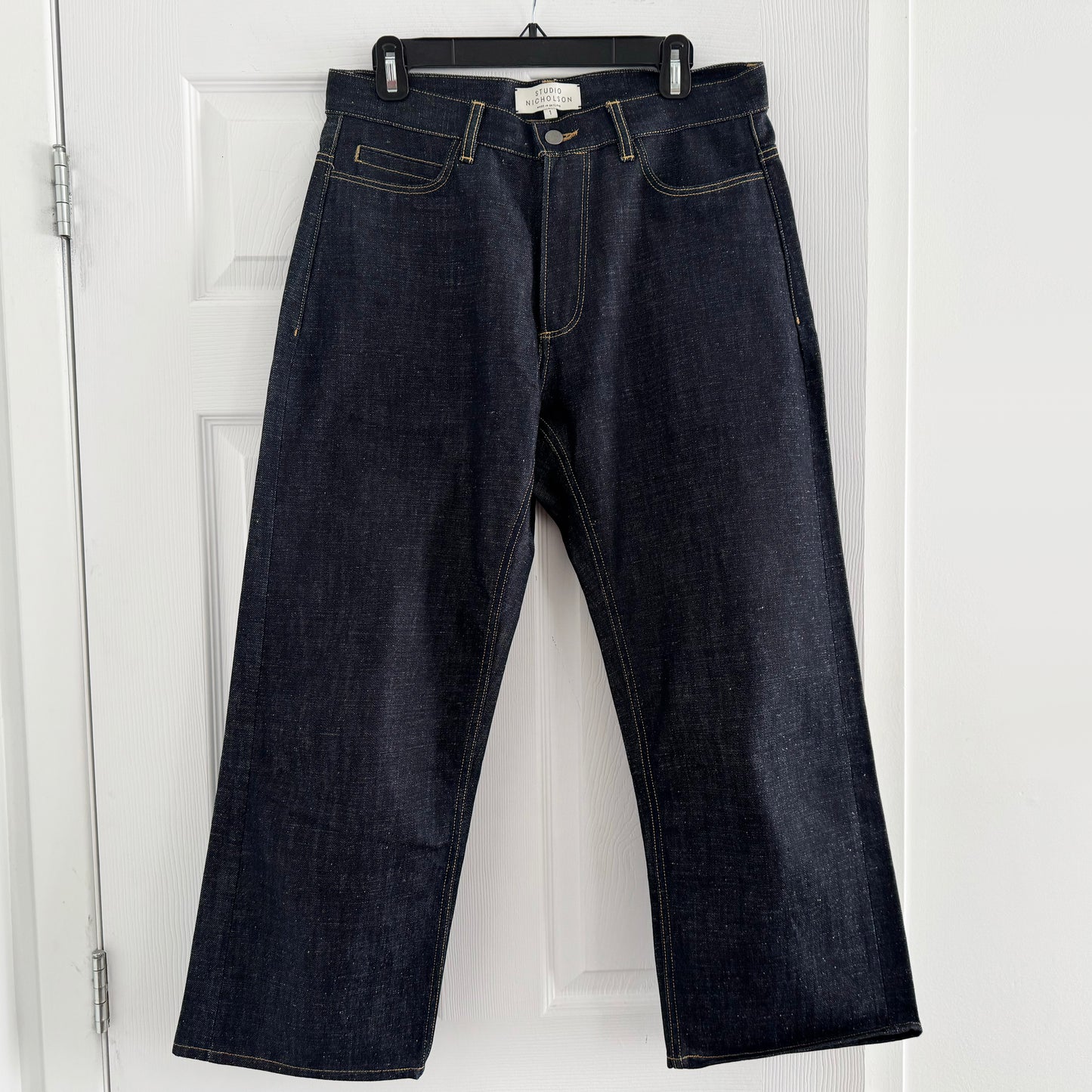 Studio Nicholson "Ruthe SNW" Jeans in Dark Indigo Selvedge, size "1" (size small)