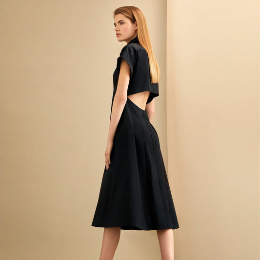 Three Graces "Alette" Cutout Back Dress in Black, size 4US/8UK (fits size 2/4)