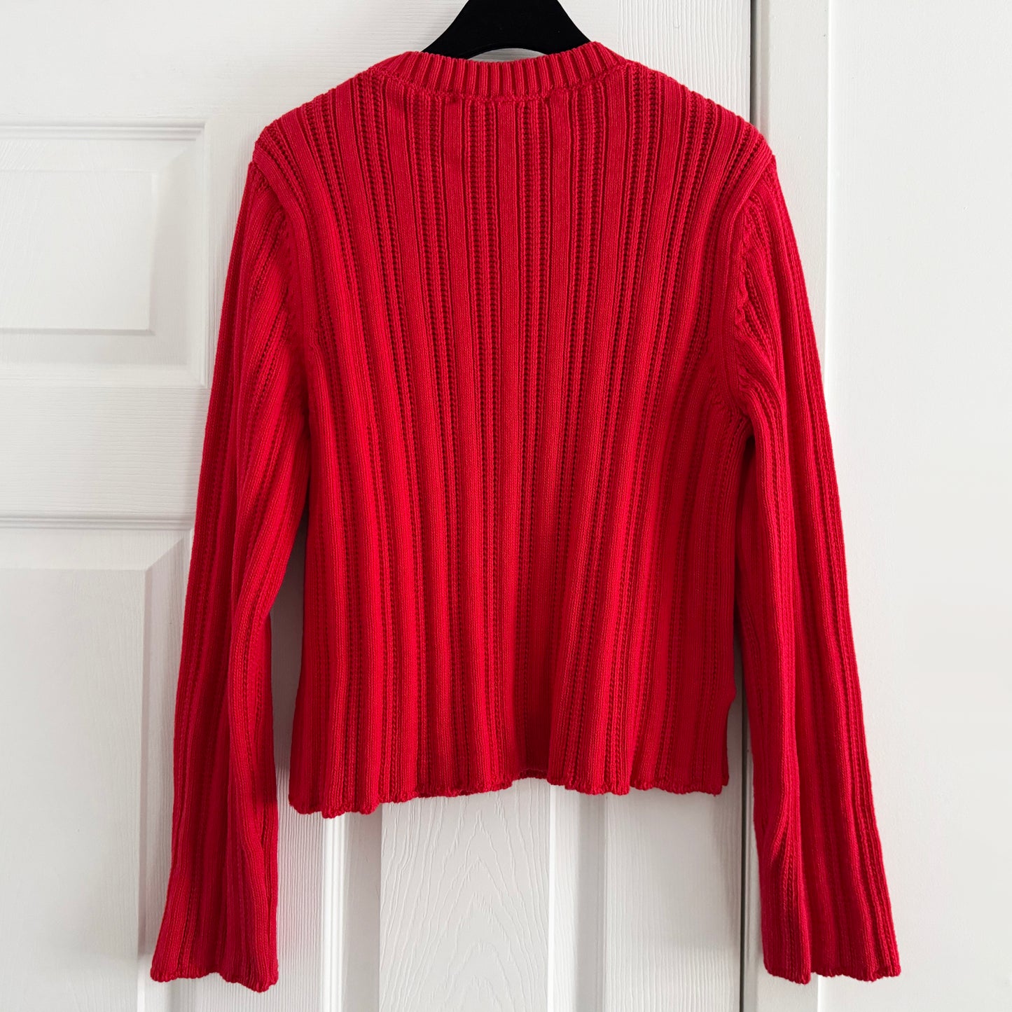 Surprise Paris Ribbed Cotton Sweater in Red, size "3" (like size Small)