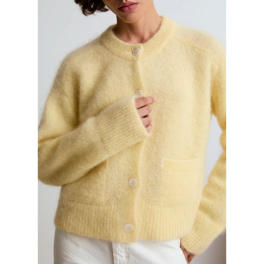 Surprise Paris "Paloma" Cardigan in Light Yellow, Size Medium