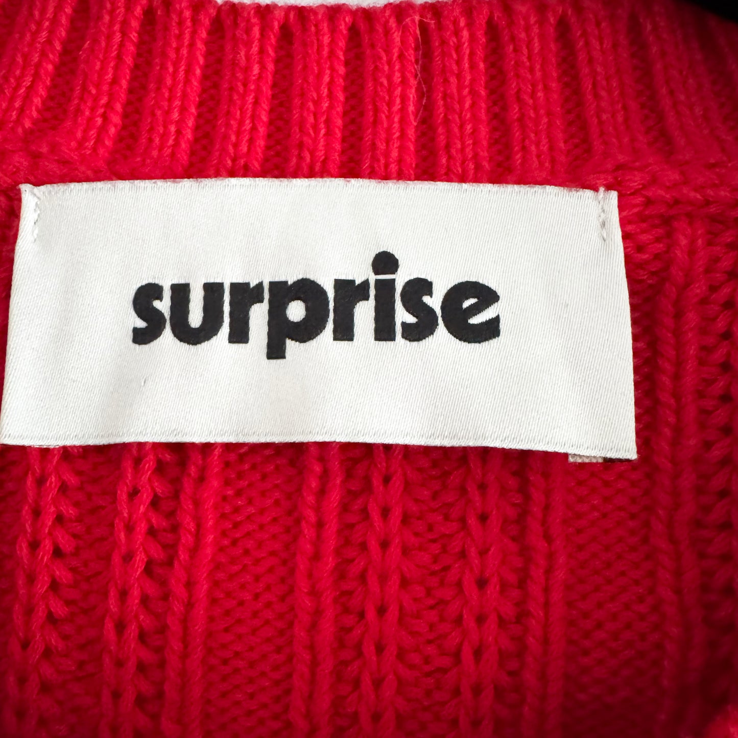 Surprise Paris Ribbed Cotton Sweater in Red, size "3" (like size Small)