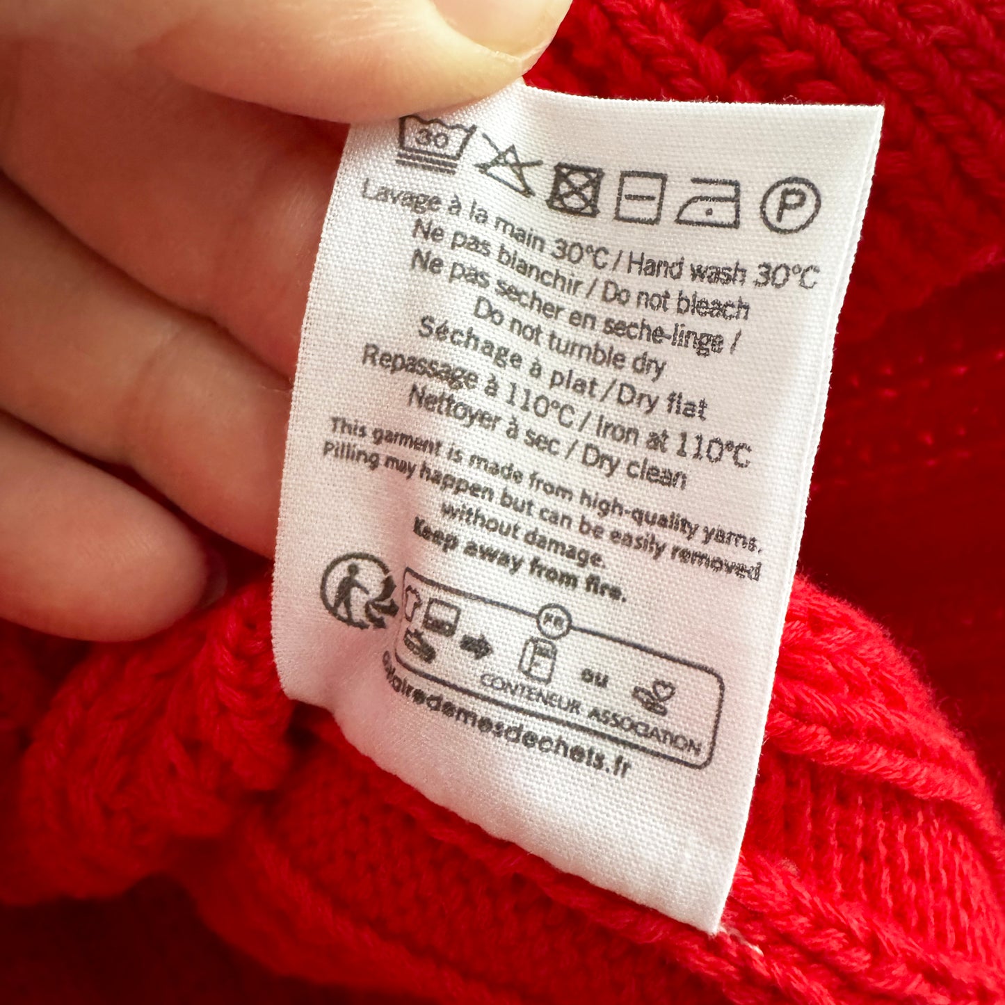 Surprise Paris Ribbed Cotton Sweater in Red, size "3" (like size Small)