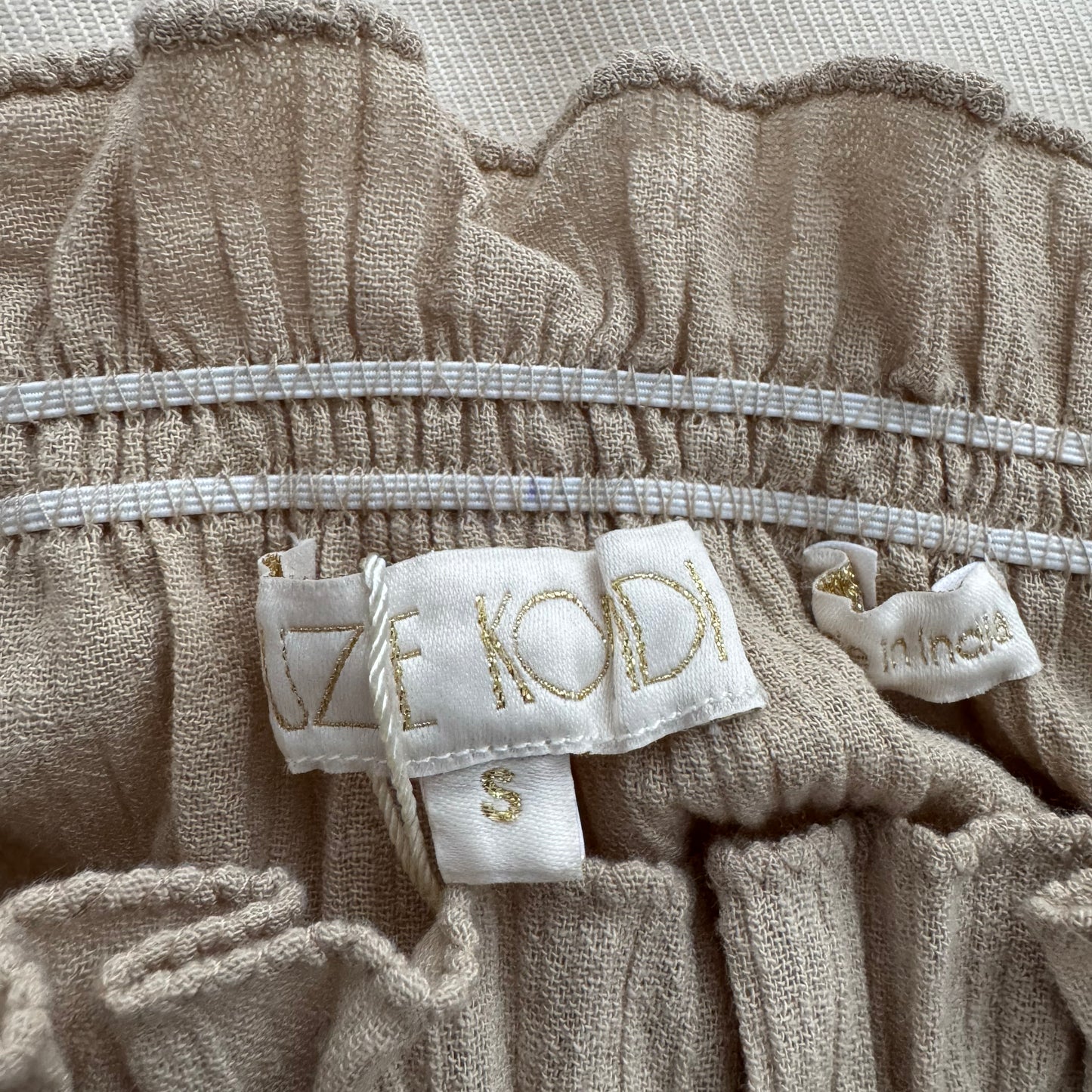 Suzie Kondi "Thalia" Cotton Top in Beige, size Small