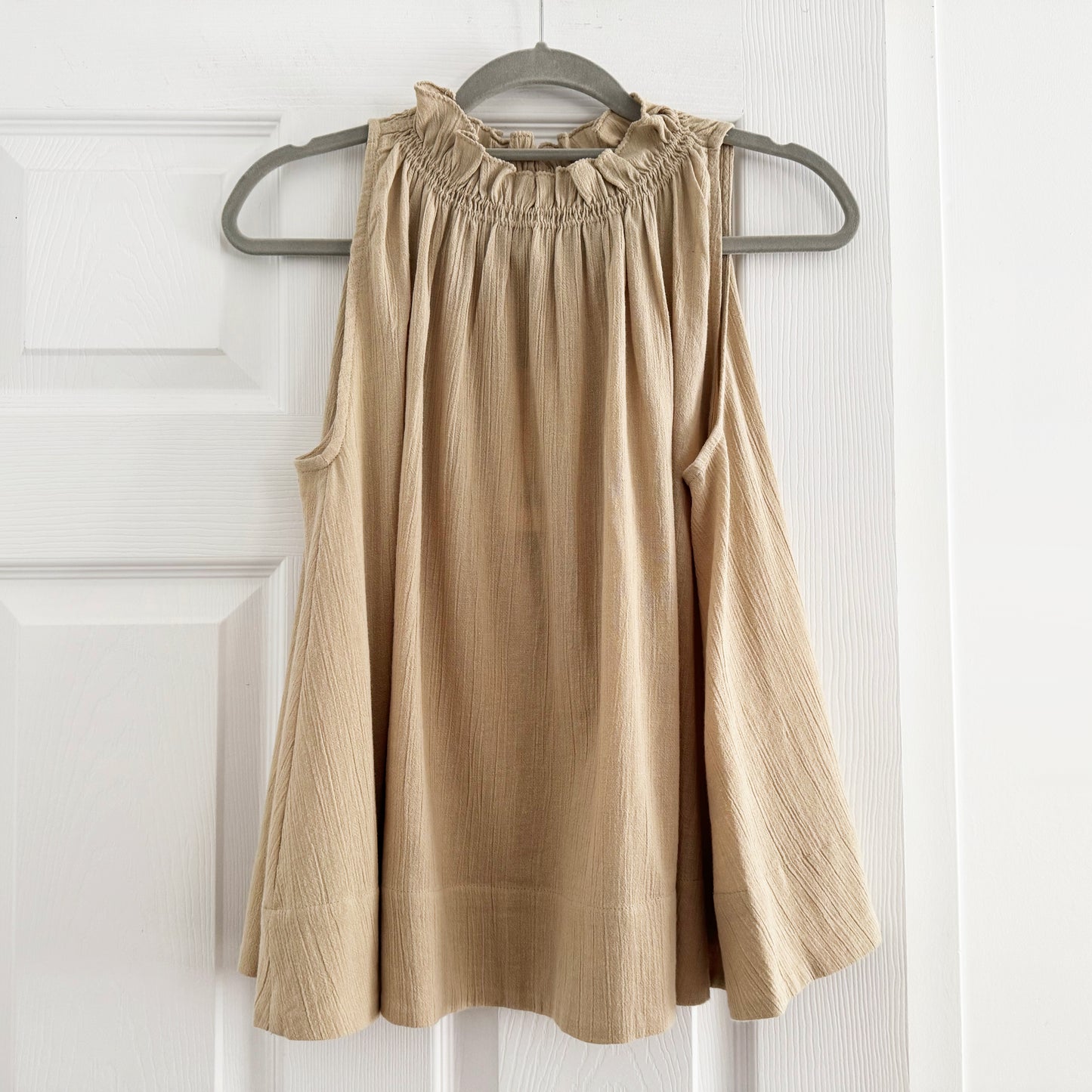 Suzie Kondi "Thalia" Cotton Top in Beige, size Small