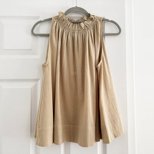 Suzie Kondi "Thalia" Cotton Top in Beige, size Small