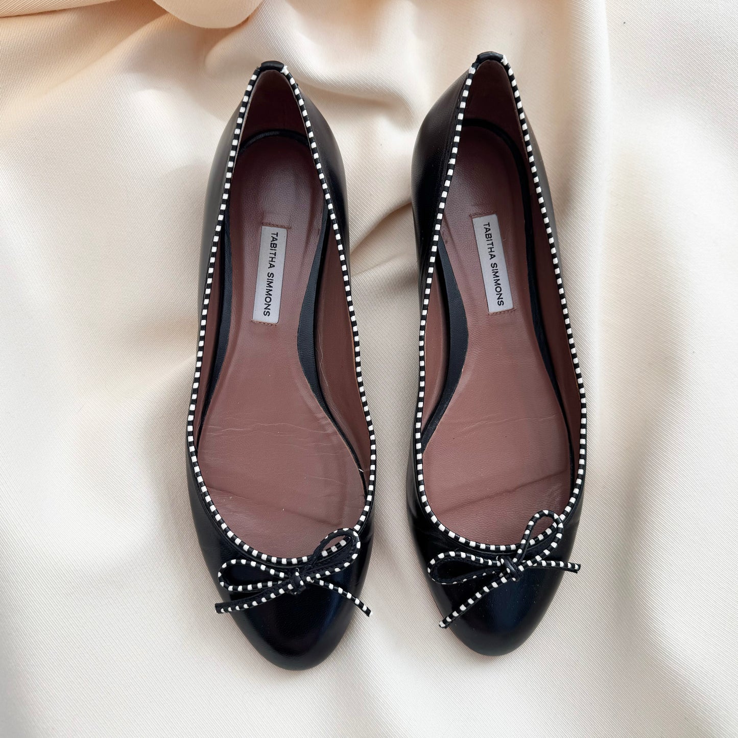 Tabitha Simmons Ballet Flats in Black, size 37.5 (fits size 7)