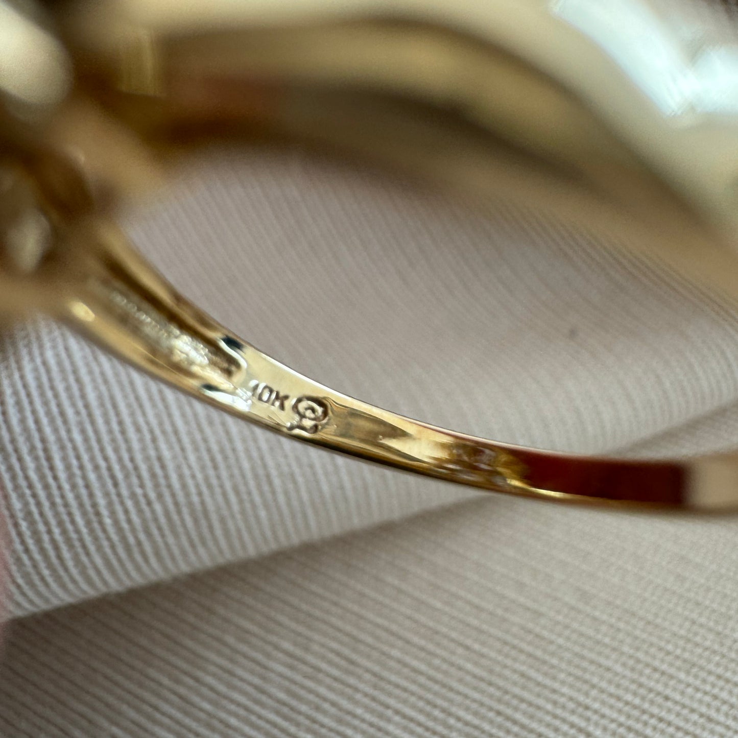 Vintage Tanzanite and Diamond Gold Ring, size 7