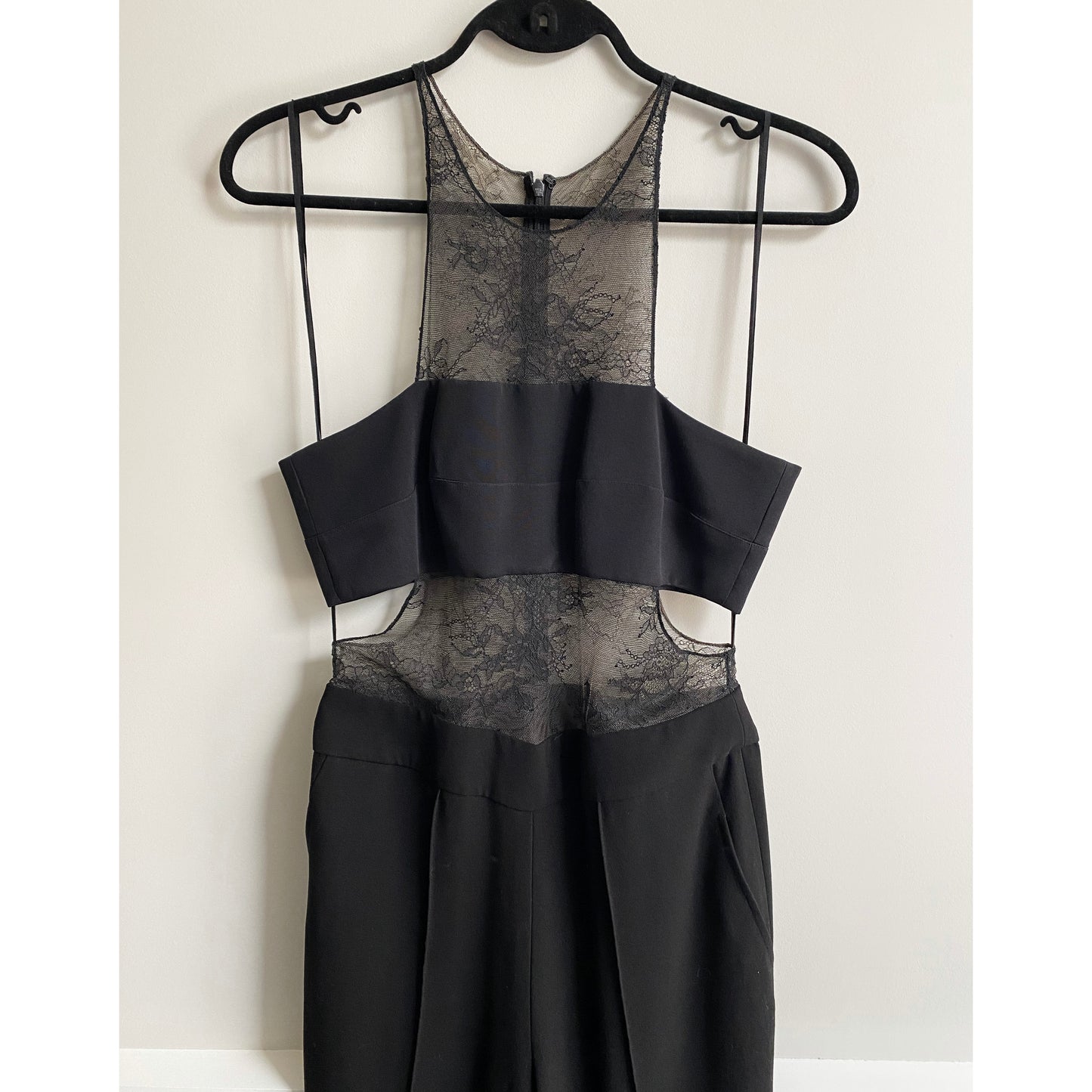 Noam Hanoch Inset Lace Jumpsuit in Black, size 4 (fits 2/4)