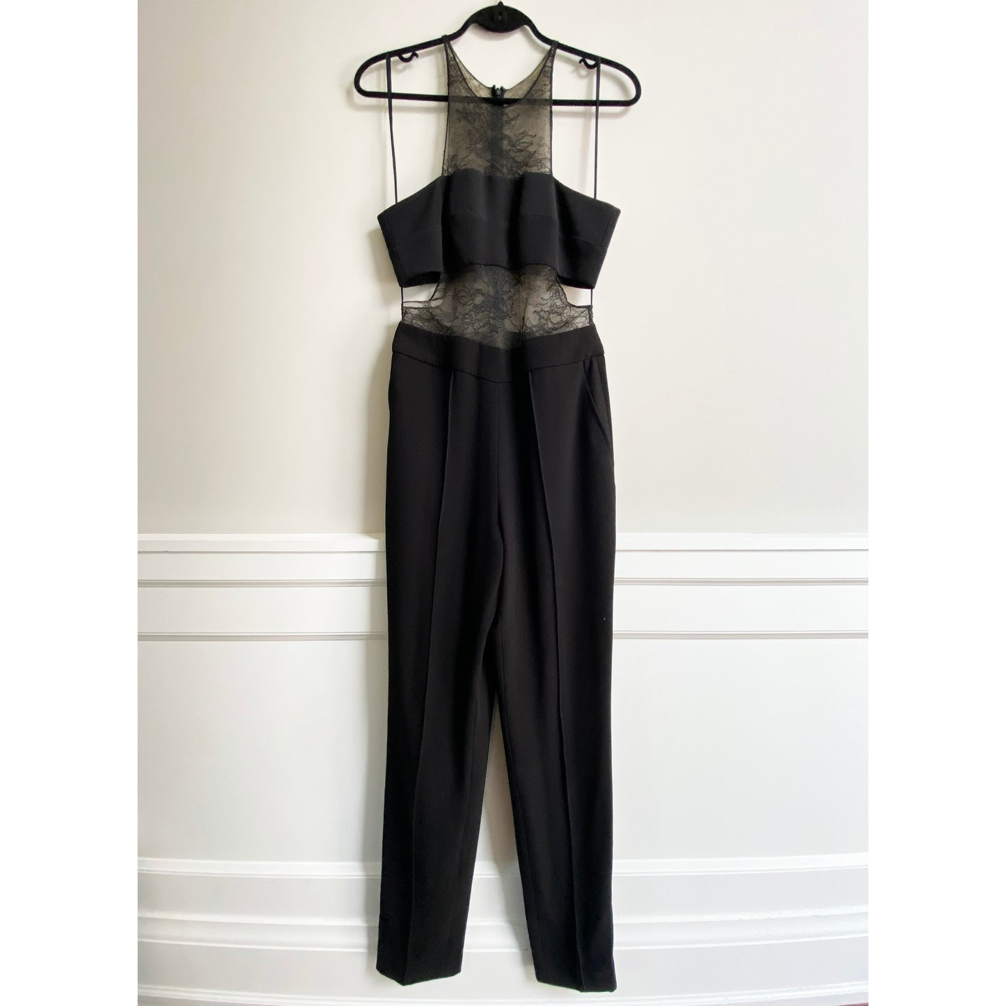 Noam Hanoch Inset Lace Jumpsuit in Black, size 4 (fits 2/4)