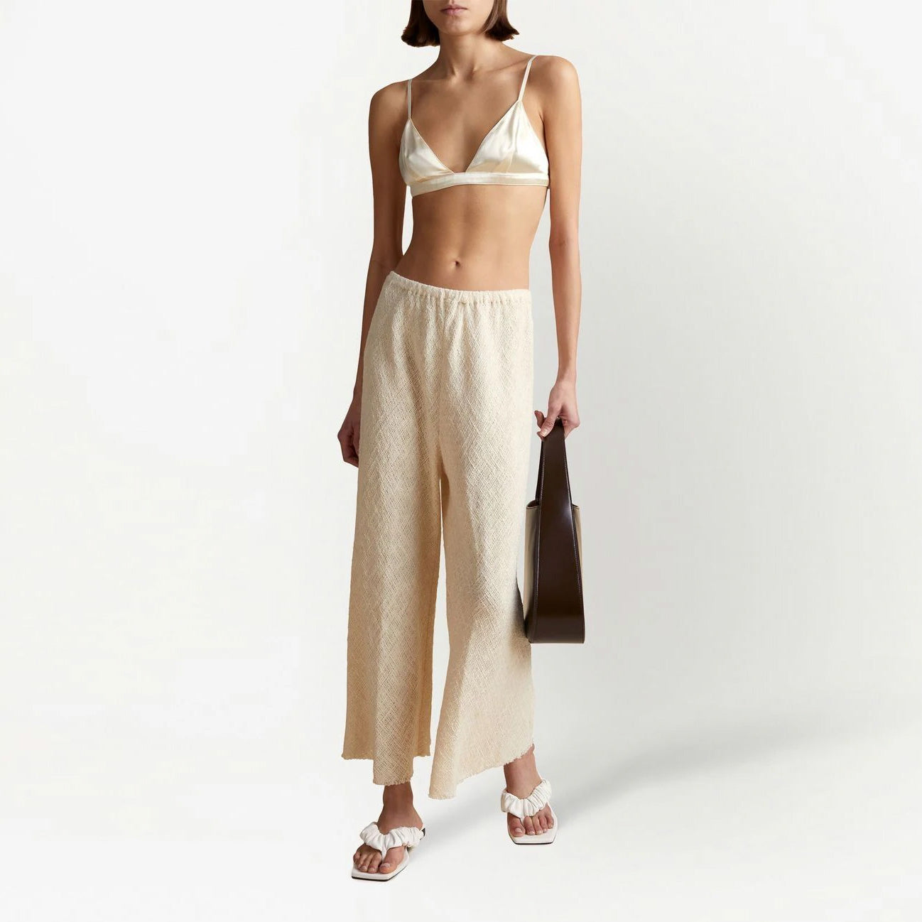 Pantalon Khaite Lindy en « Champagne », taille petite