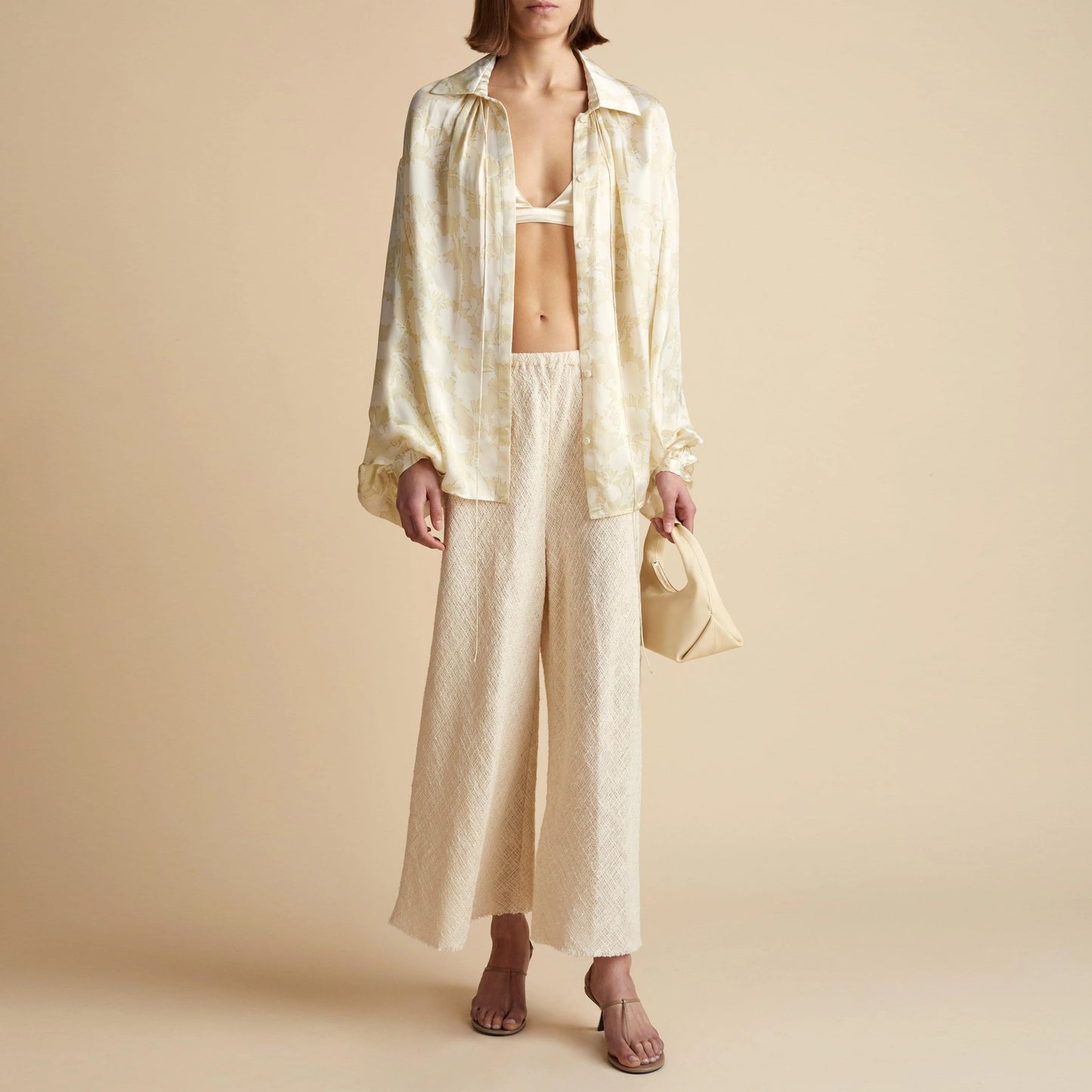 Pantalon Khaite Lindy en « Champagne », taille petite