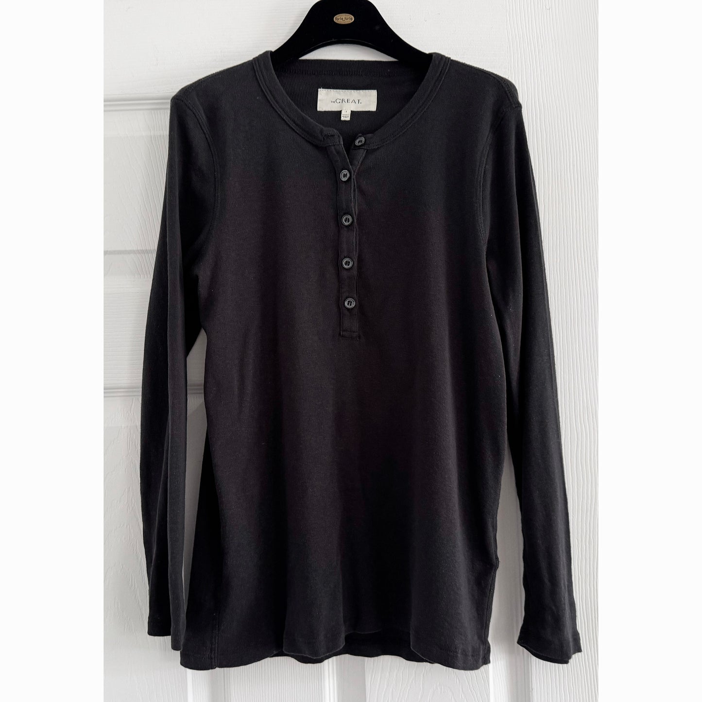 The Great Henley Tee in Black, size "1" (Size Small)