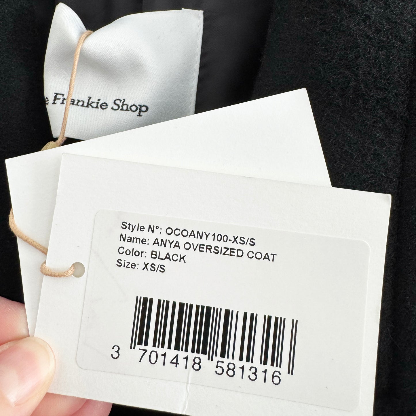 The Frankie Shop "Anya" Coat in Black, size XS/S (fits like Medium)