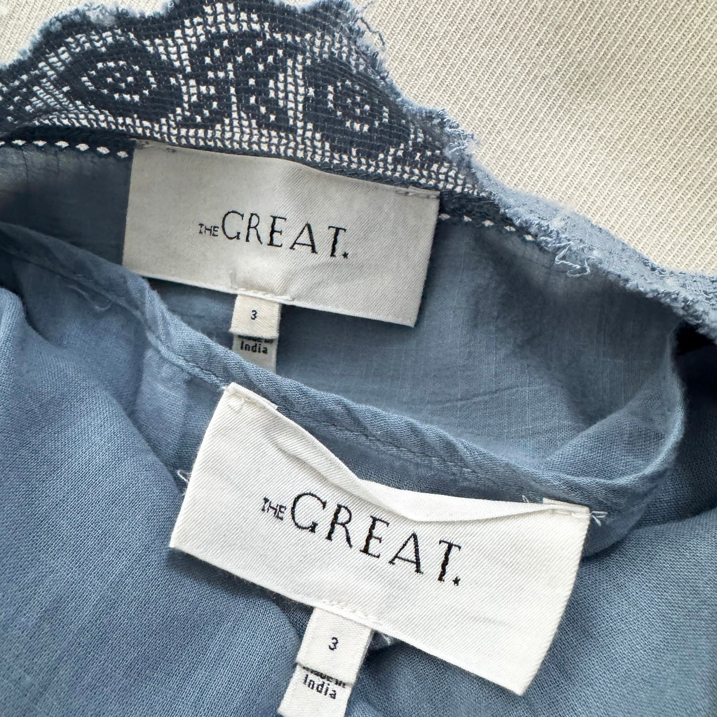 THE GREAT "Reverie" Dress in Pale Blue, size "3" (fits 8/10 ish)