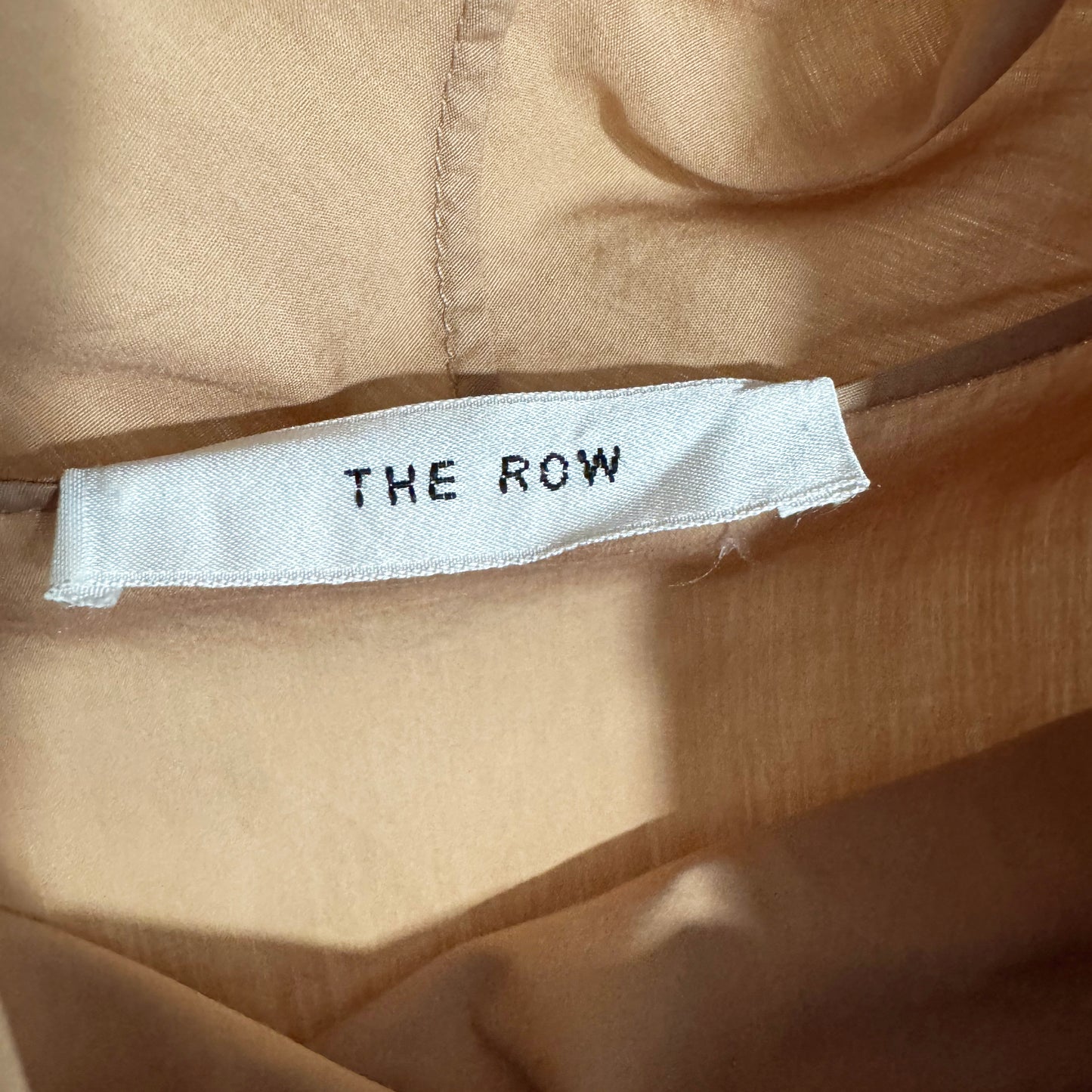 THE ROW "Balsa" Draped Cotton-Poplin Midi Dress in Sand, size Small (fits S-L)