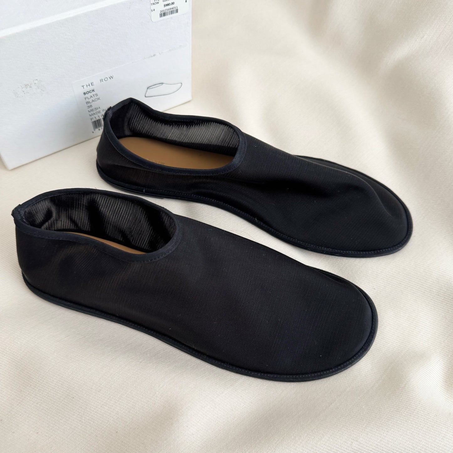 The Row Sock Flats in Black, size 38