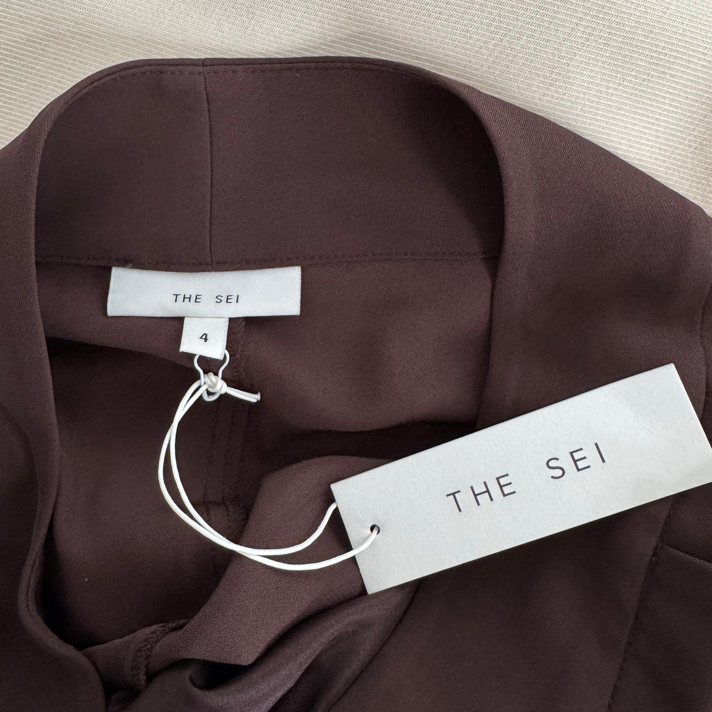 The Sei Crepe Suit in Chocolate Brown, size 4