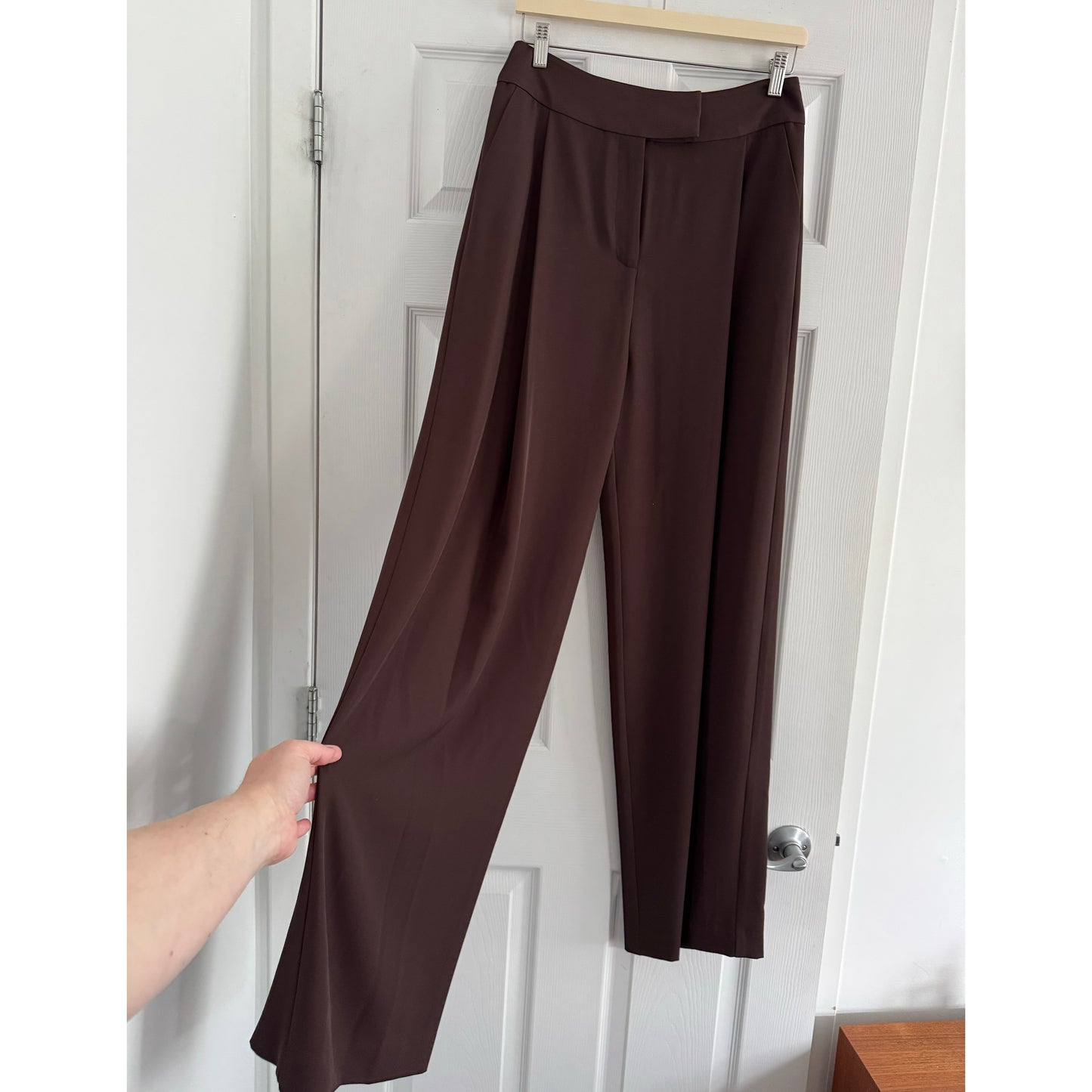 The Sei Crepe Suit in Chocolate Brown, size 4