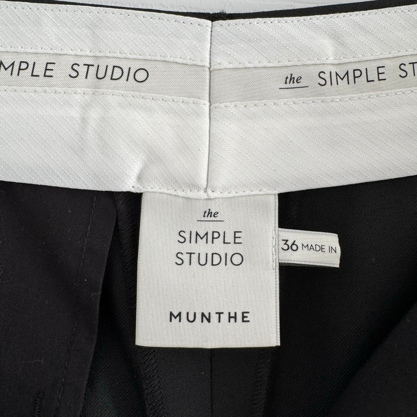 Munthe x The Simple Studio "Lupon" Pant in Black, size 36 (size small)