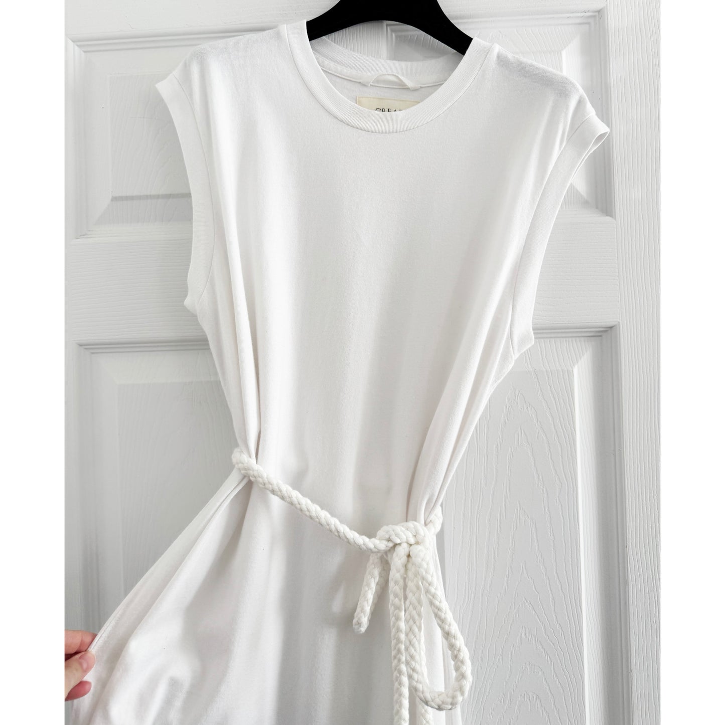 THE GREAT "The Square" Tee-Shirt Dress in White, size "1" (size small)