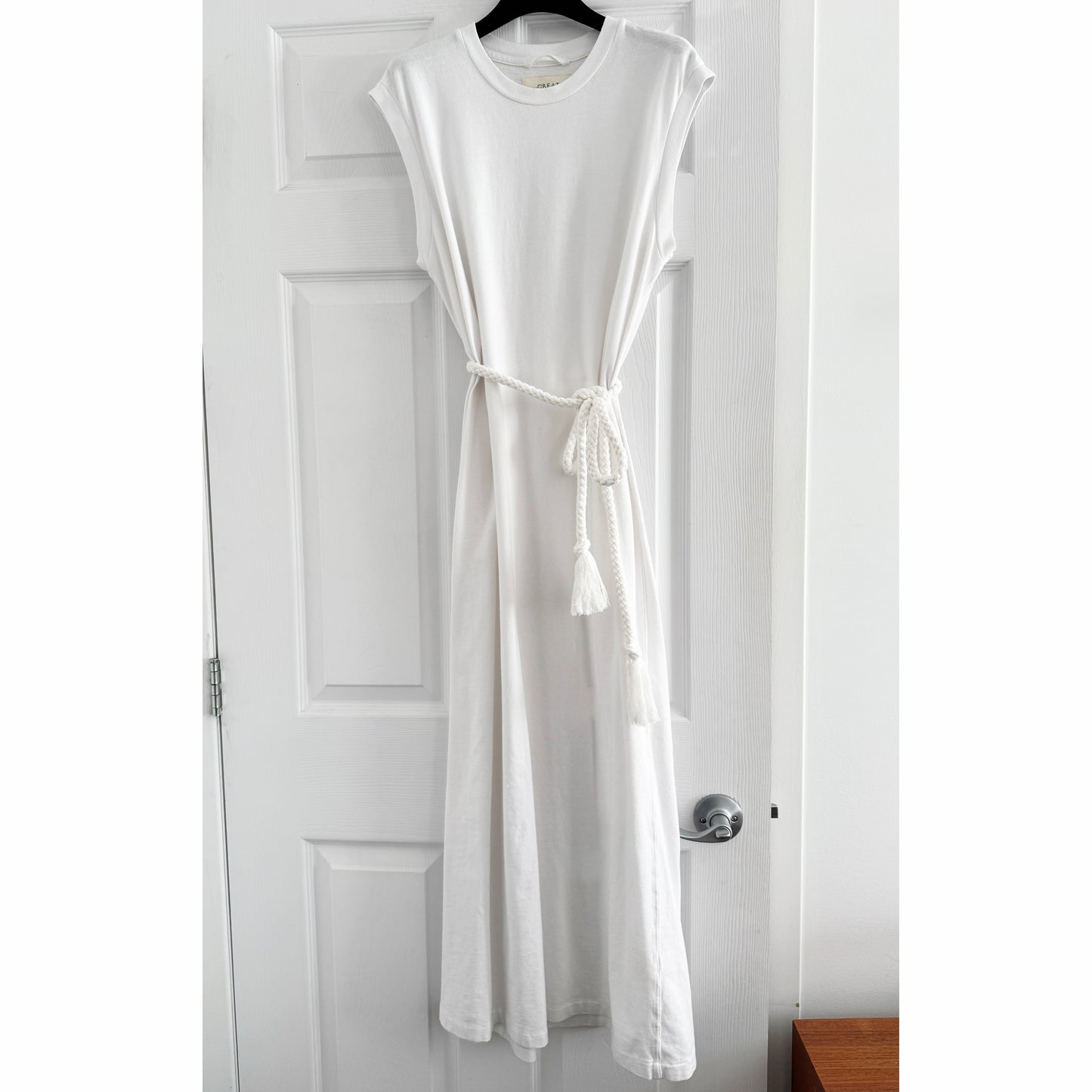 THE GREAT "The Square" Tee-Shirt Dress in White, size "1" (size small)
