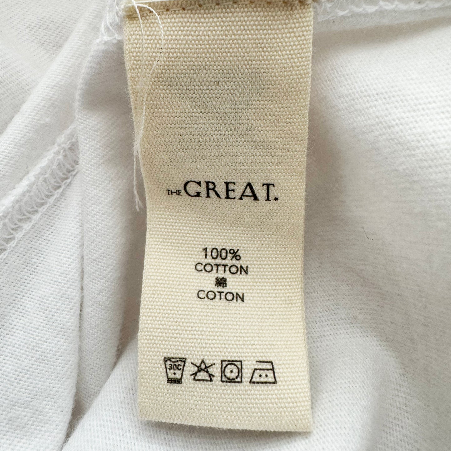 THE GREAT "The Square" Tee-Shirt Dress in White, size "1" (size small)