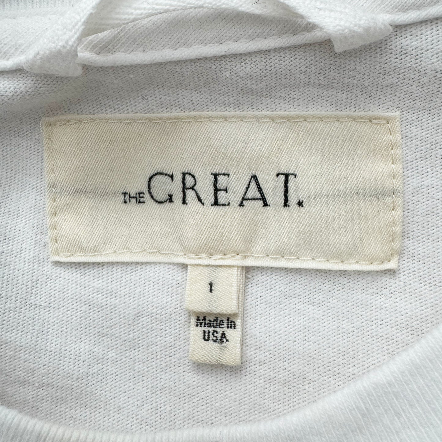 THE GREAT "The Square" Tee-Shirt Dress in White, size "1" (size small)