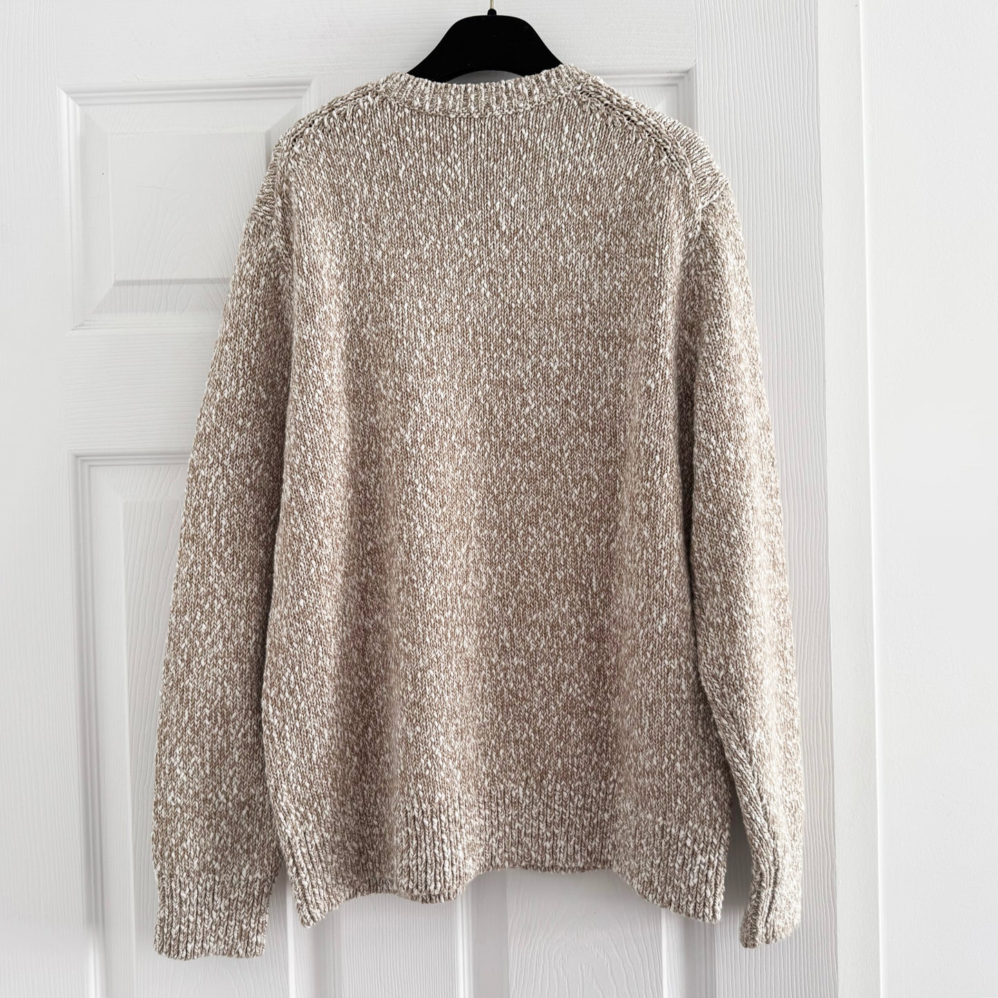 Theory "Mauno" Crew Neck Sweater in Heathered Tan, size Small