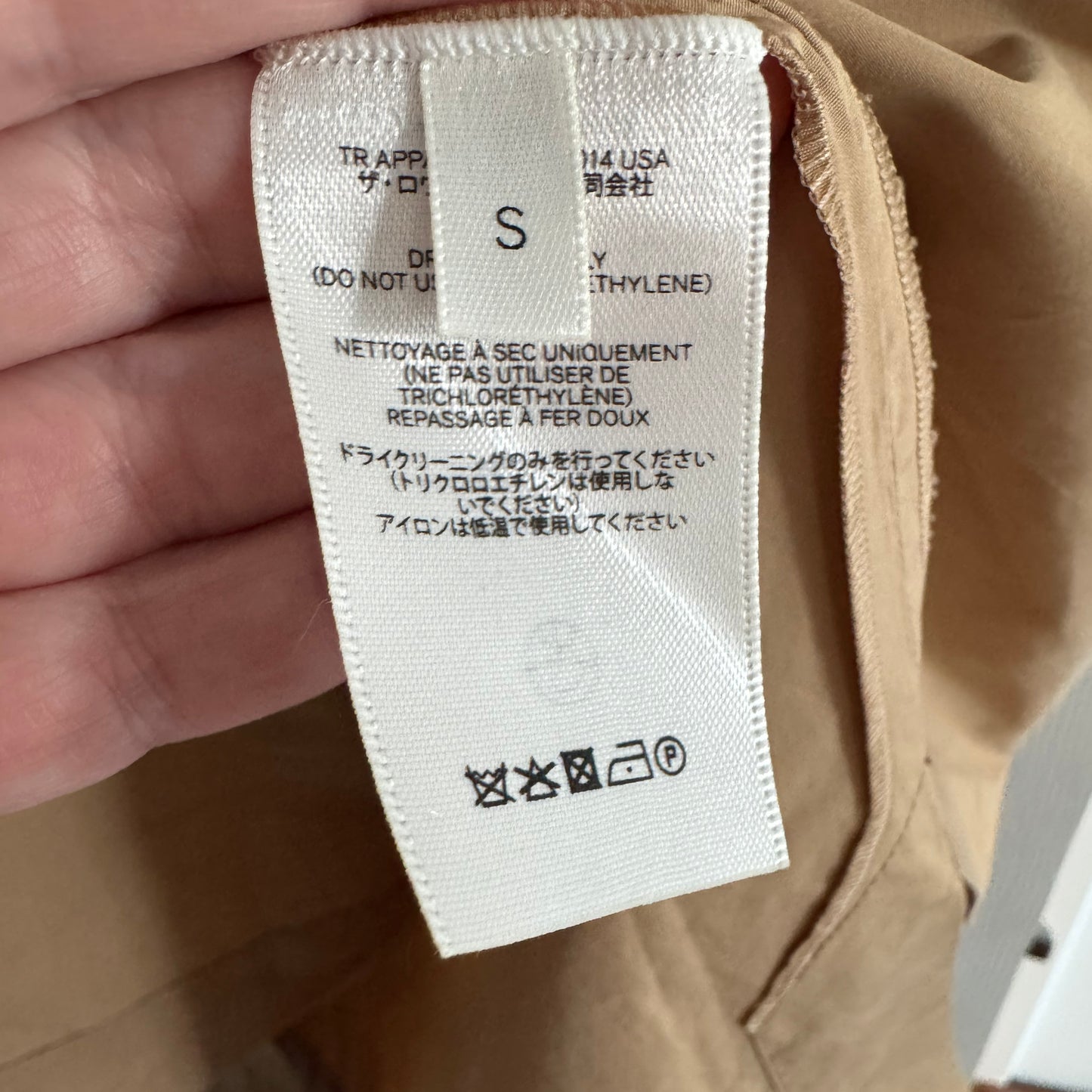 THE ROW "Balsa" Draped Cotton-Poplin Midi Dress in Sand, size Small (fits S-L)