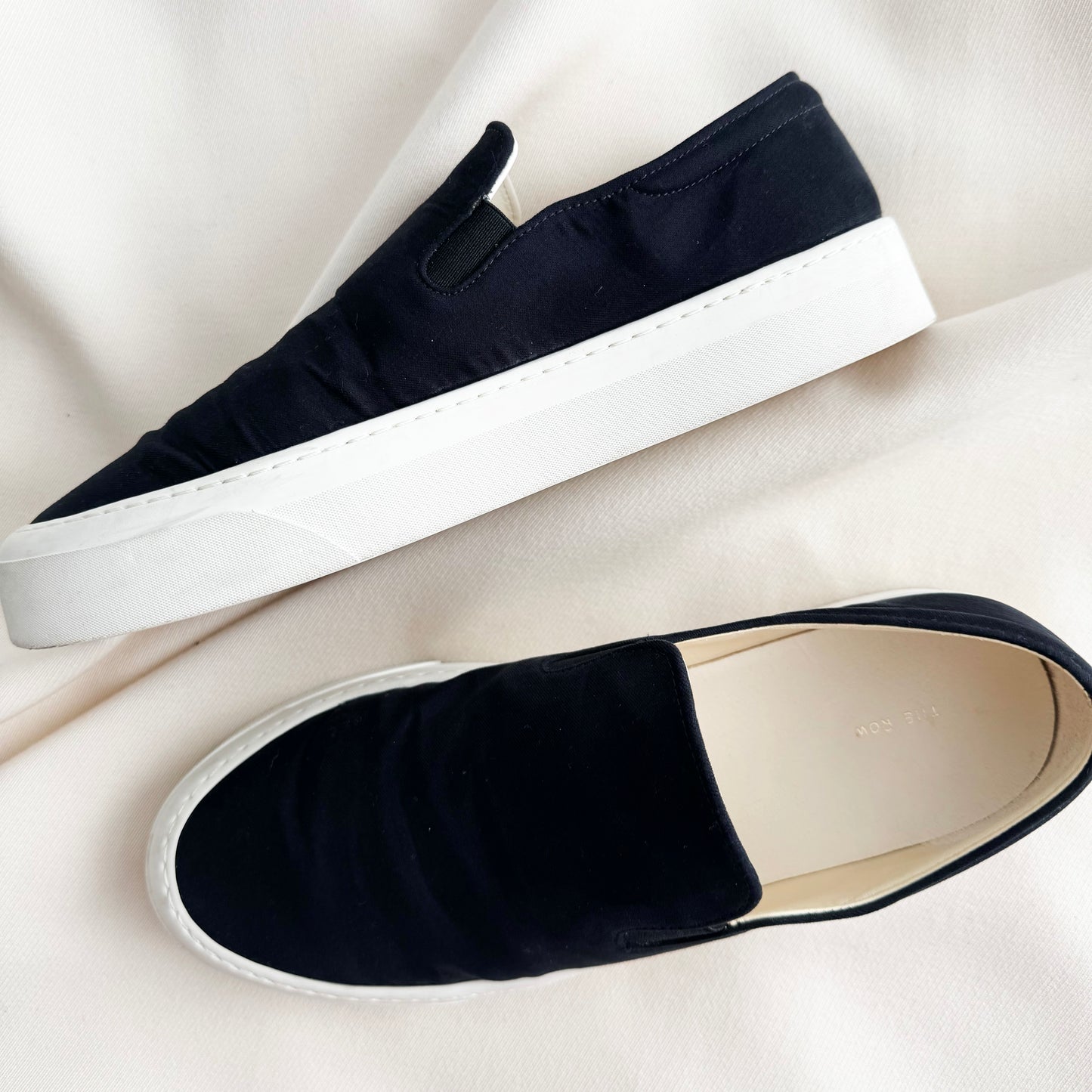 The Row Slip on Canvas Sneakers in Black, size 38.5