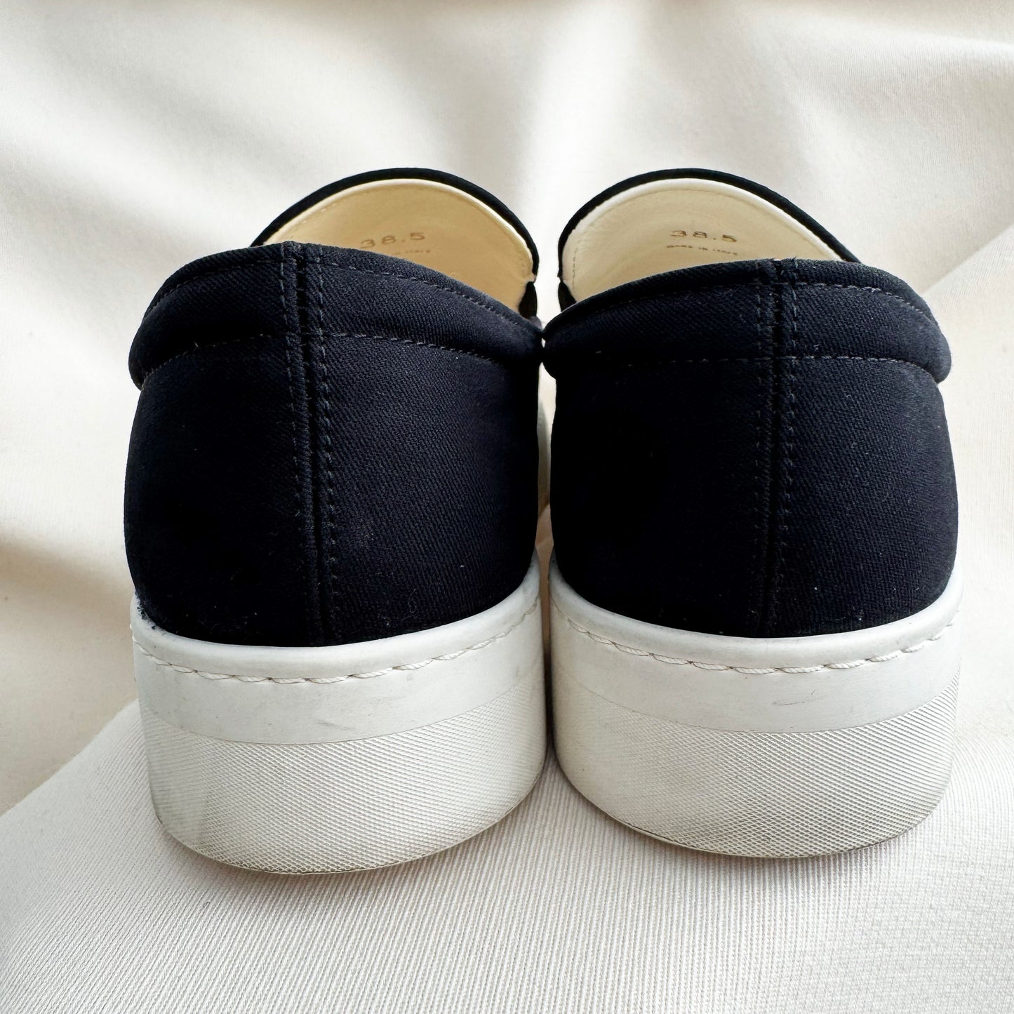 The Row Slip on Canvas Sneakers in Black, size 38.5