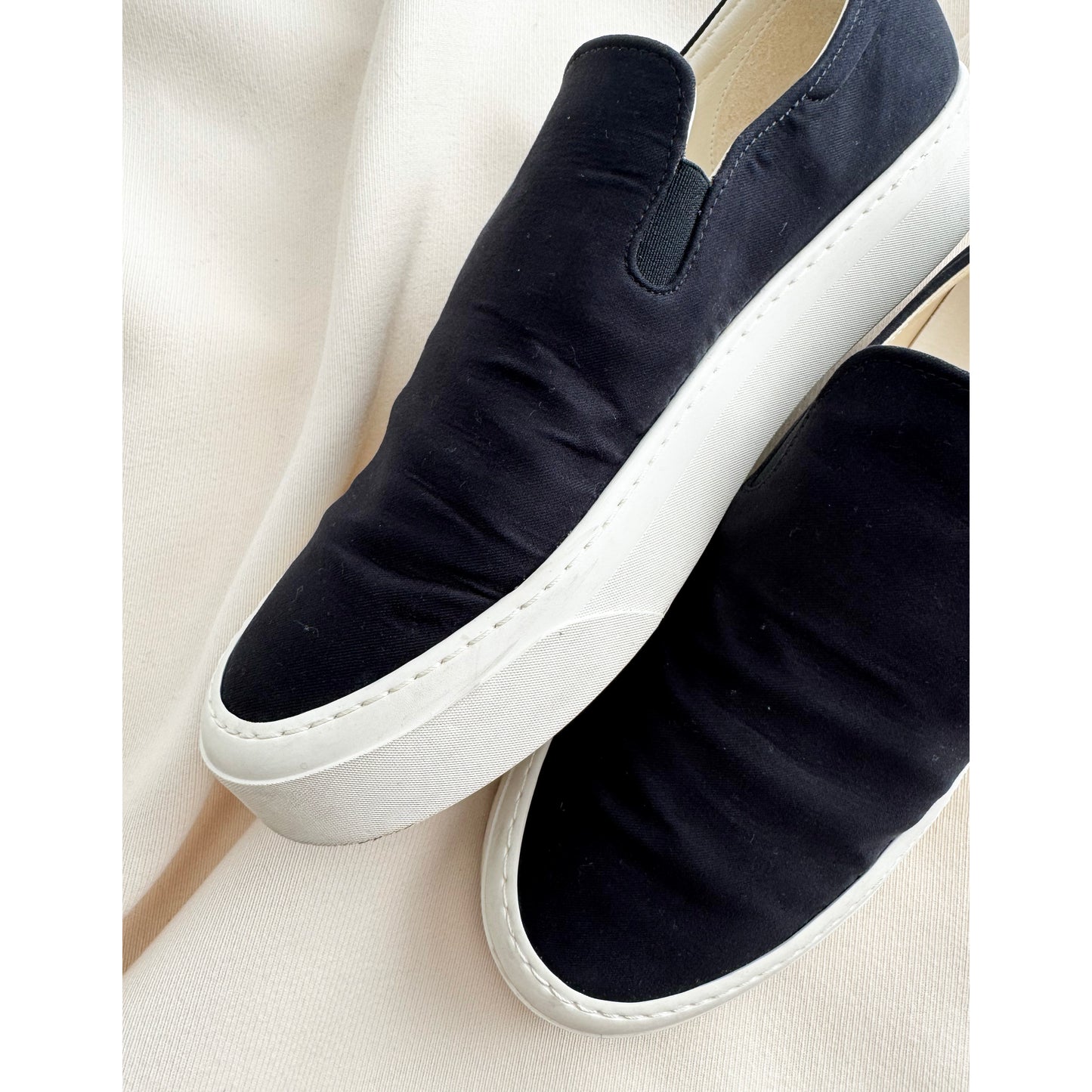 The Row Slip on Canvas Sneakers in Black, size 38.5