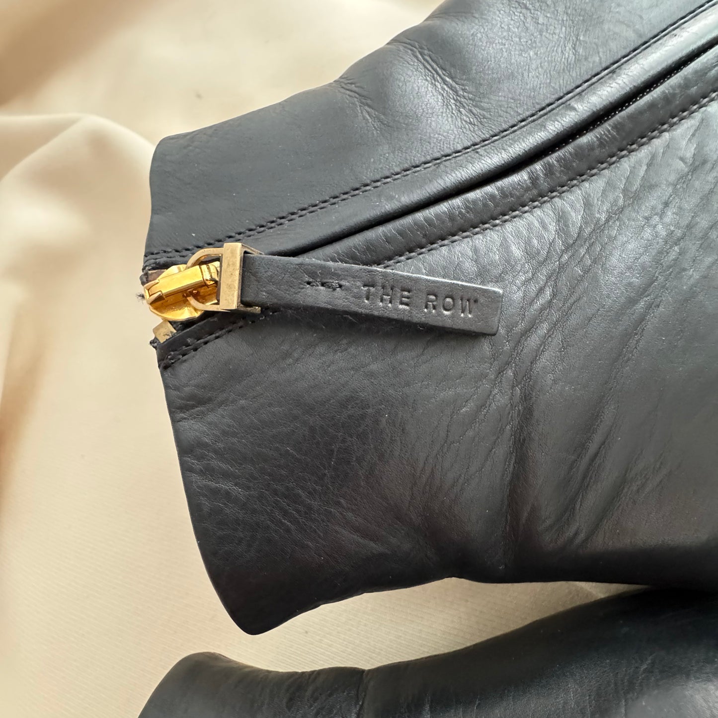 The Row "Ambra" Pointy Toe Ankle Boot in Black, size 40