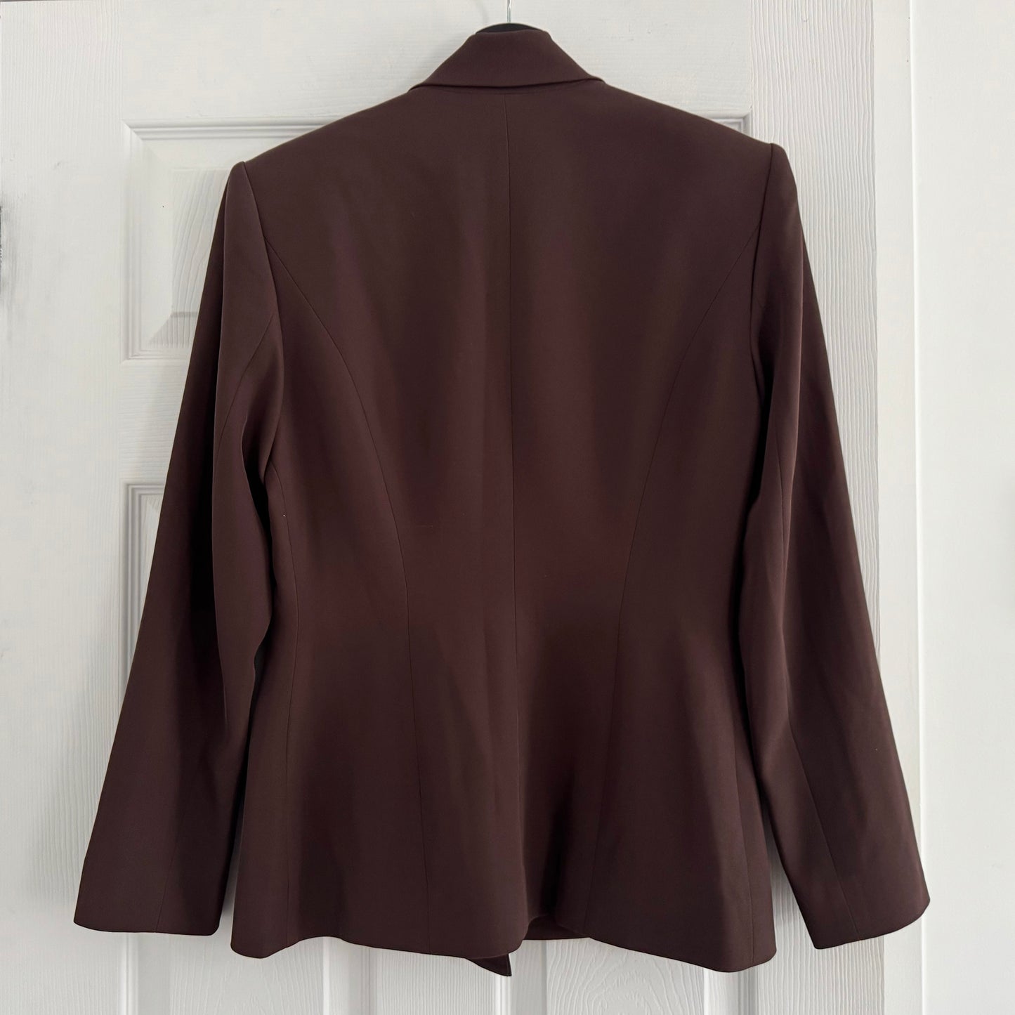The Sei Crepe Suit in Chocolate Brown, size 4