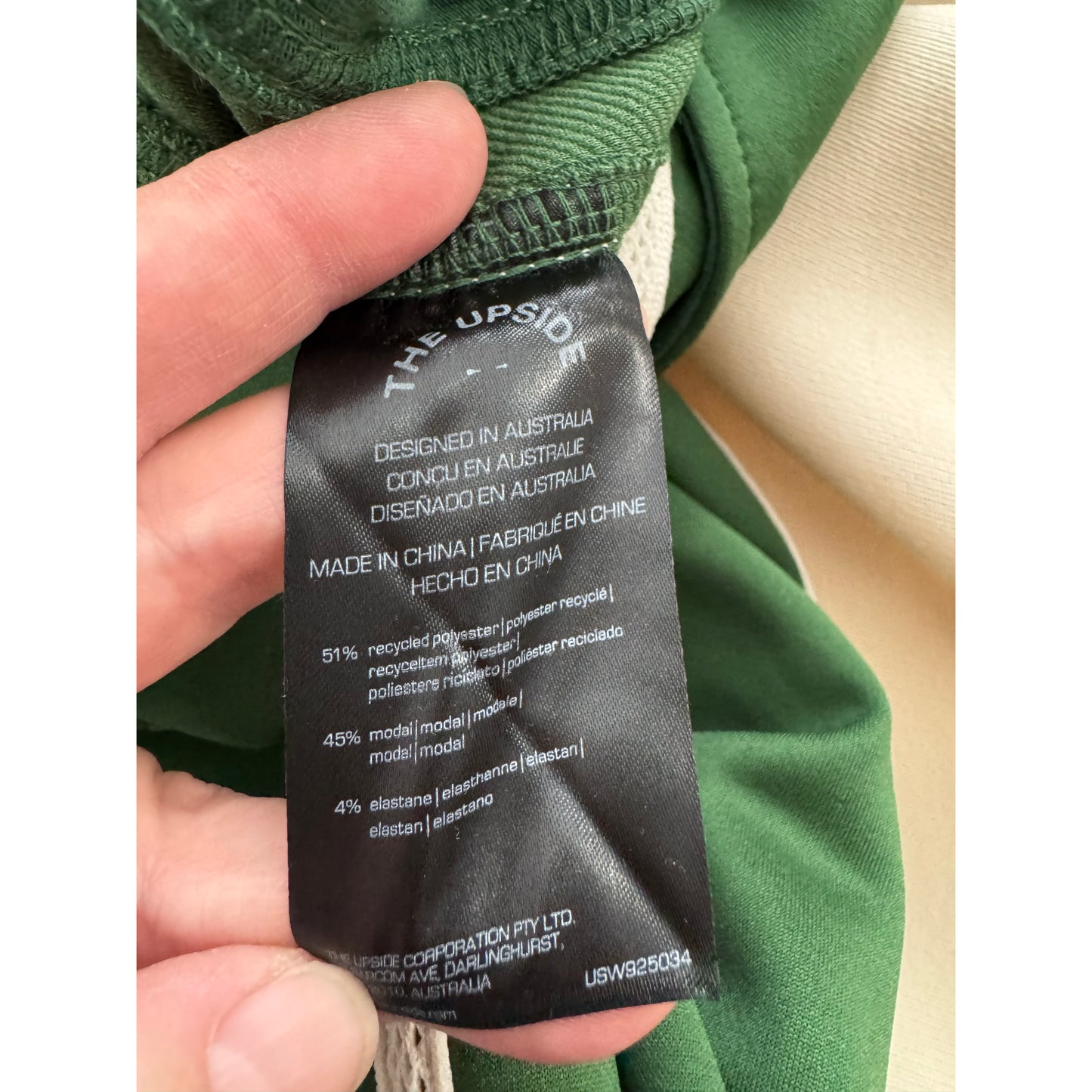 The Upside "When in Roma Holiday" Track Pant in Green, size Medium