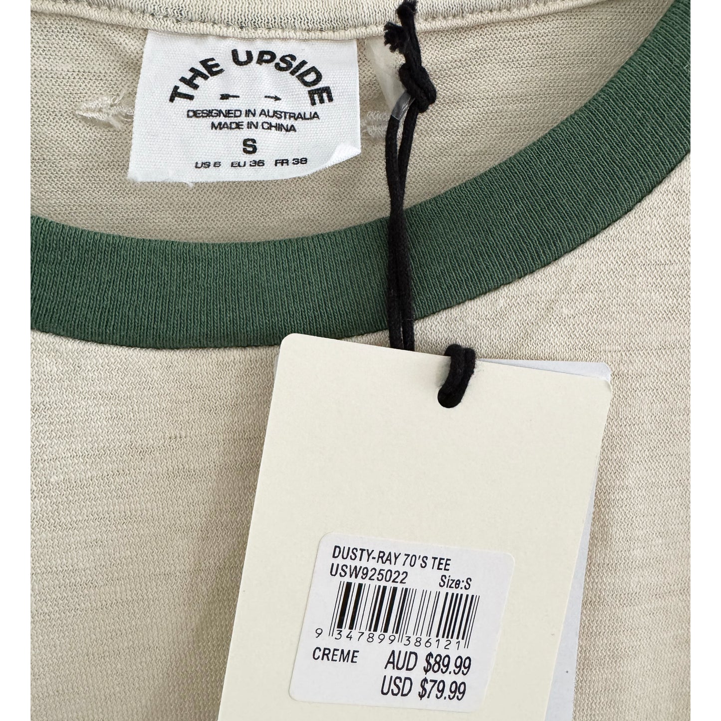 The Upside "Dusty-Ray" 70's Tee, size Small