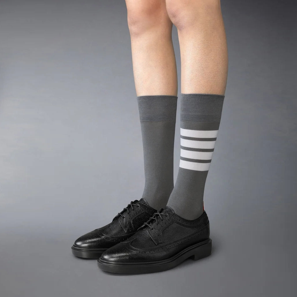 Thom Browne Black Pebble Grain Longwing Brogues, size 39