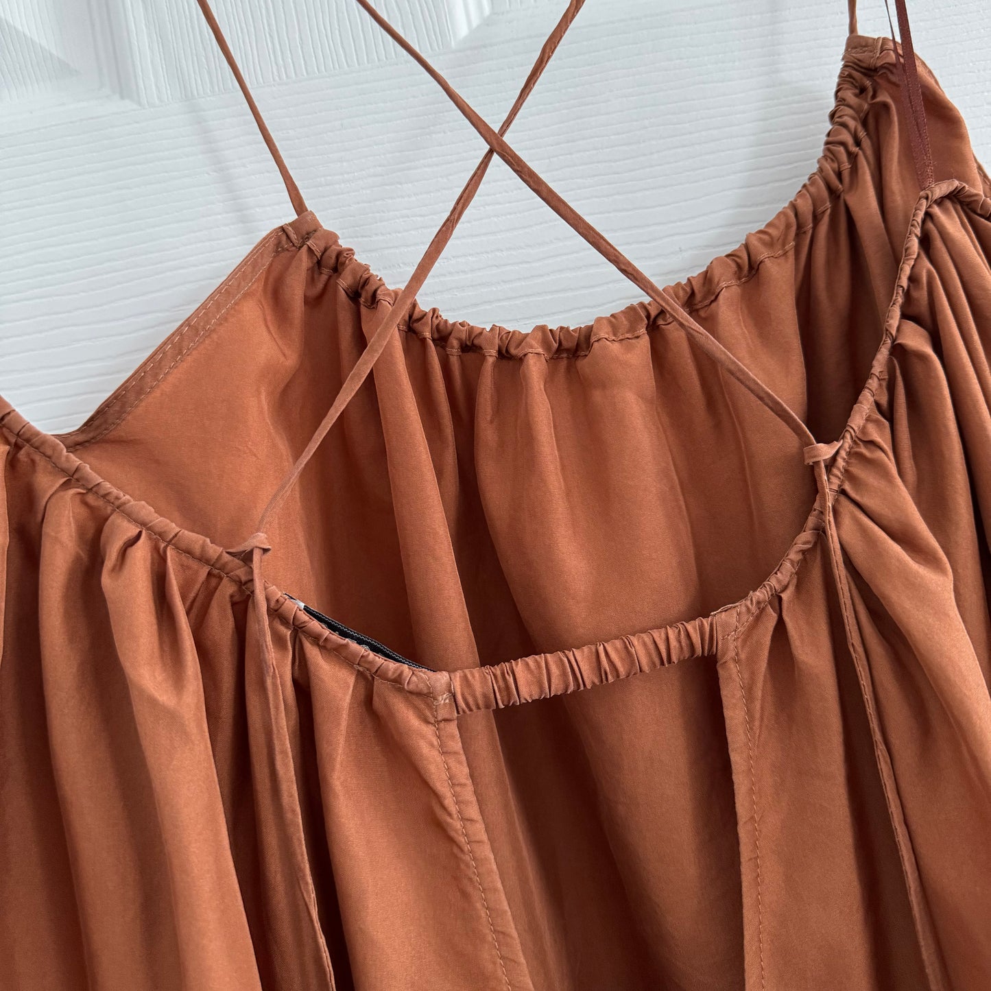 Three Graces "Gwendoline" Silk Dress in Copper, size 10US