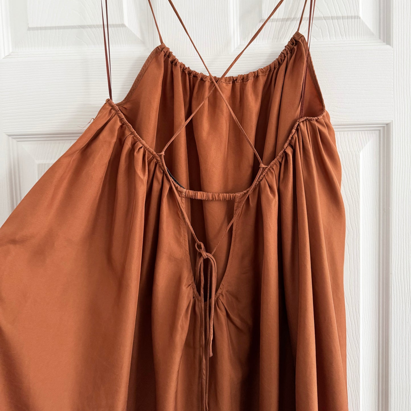 Three Graces "Gwendoline" Silk Dress in Copper, size 10US