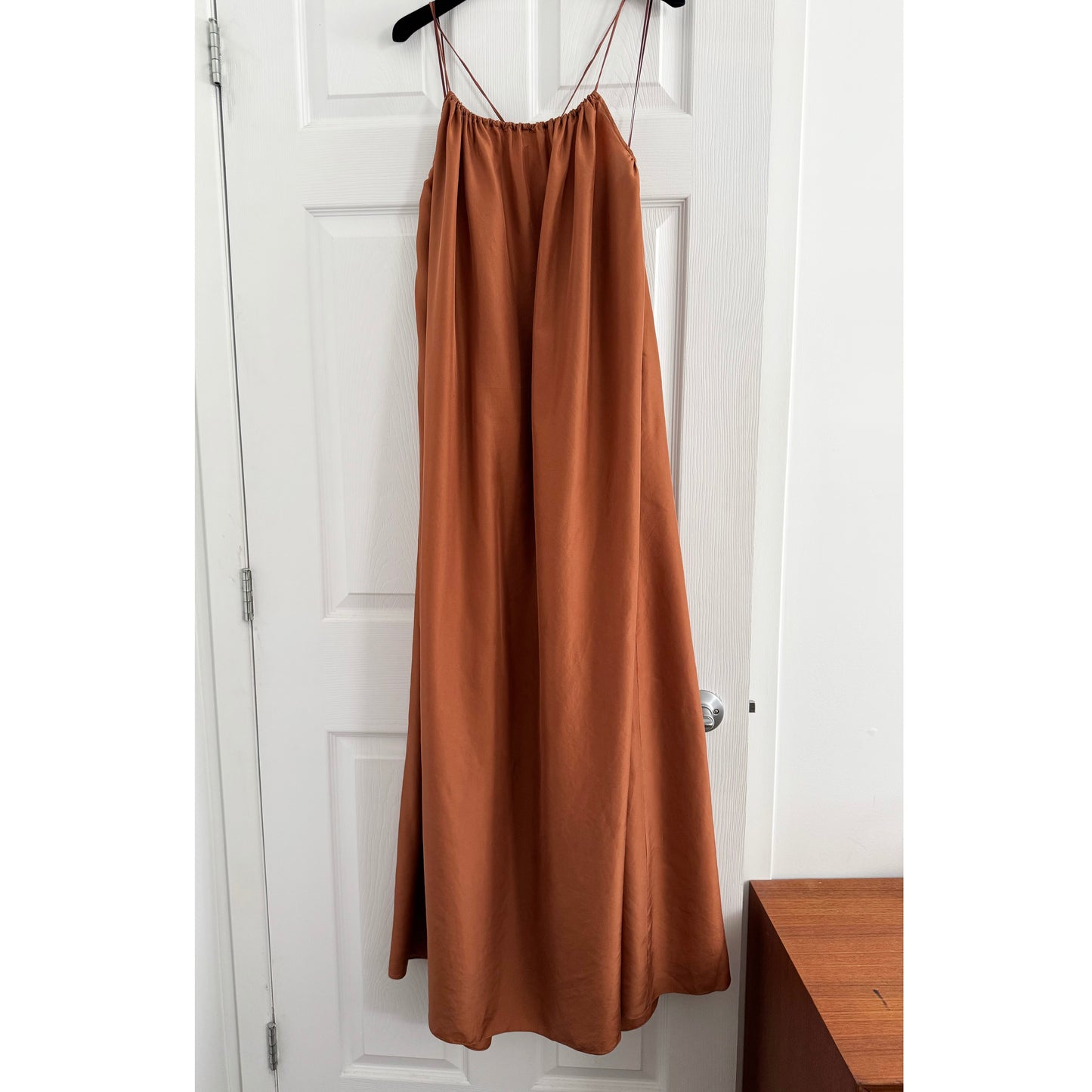 Three Graces "Gwendoline" Silk Dress in Copper, size 10US