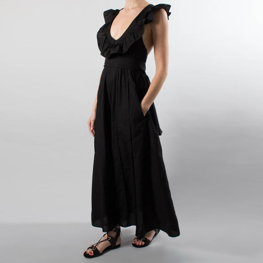 Three Graces Black Maxi Dress, size 10US/14UK.