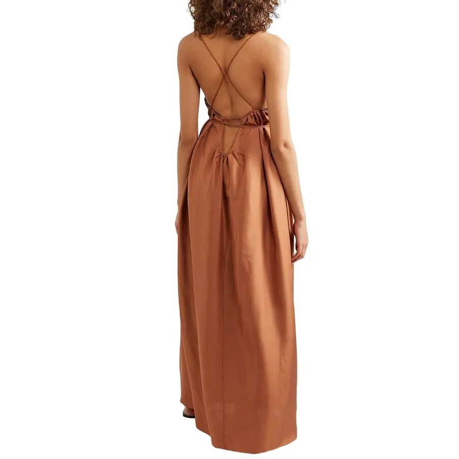 Three Graces "Gwendoline" Silk Dress in Copper, size 10US