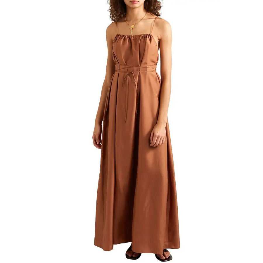 Three Graces "Gwendoline" Silk Dress in Copper, size 10US
