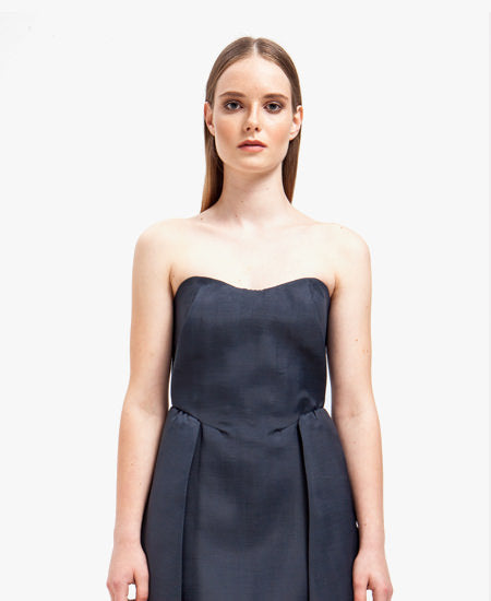 Carven Strapless Blue Dress, size 38 (fits size 2)